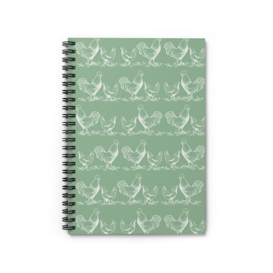 Chicken Line Art Spiral Notebook - Hedman Homestead Logo