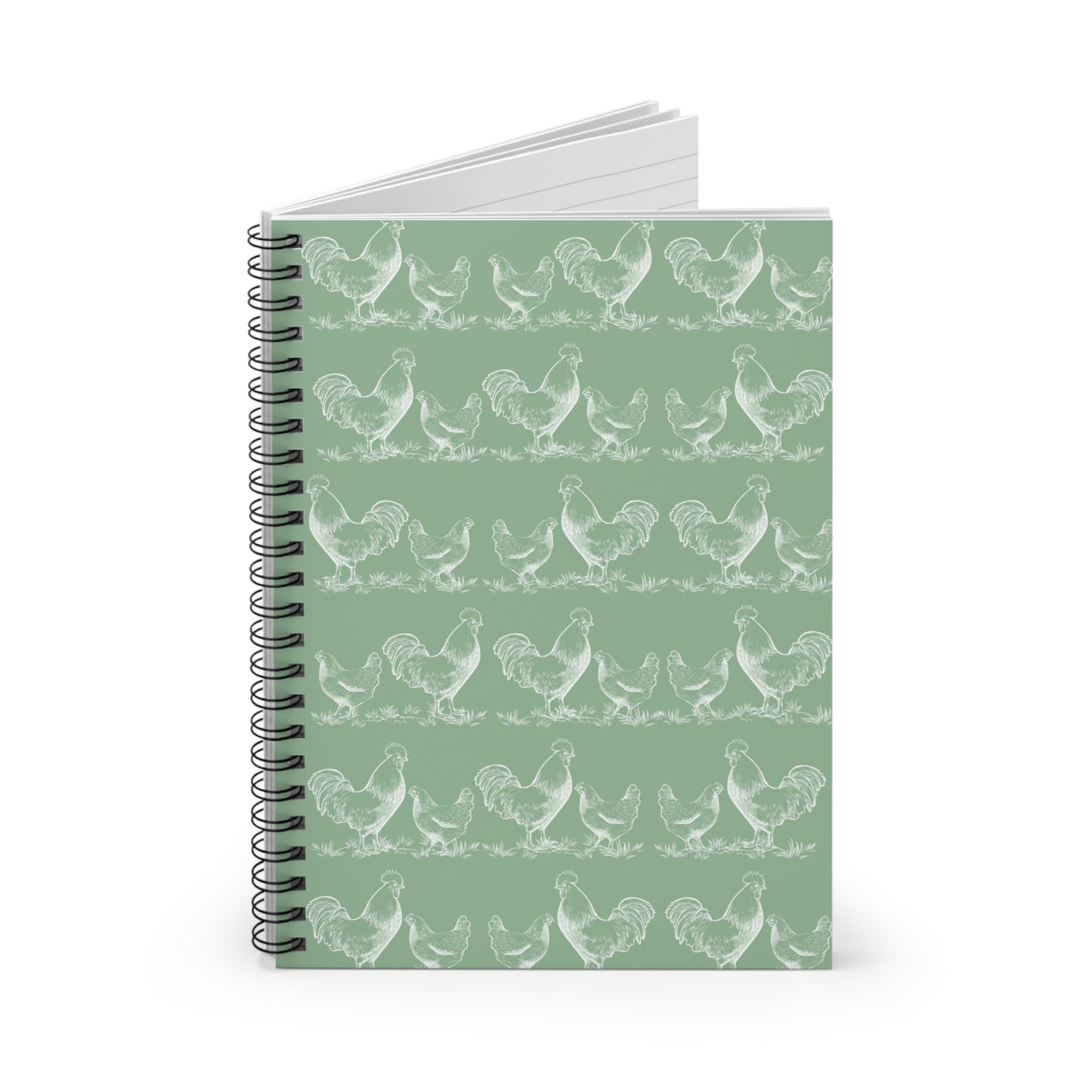 Chicken Line Art Spiral Notebook - Hedman Homestead Logo