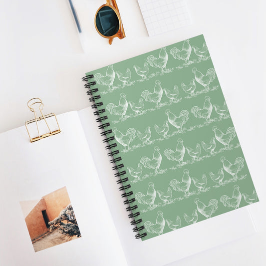 Chicken Line Art Spiral Notebook - Hedman Homestead Logo